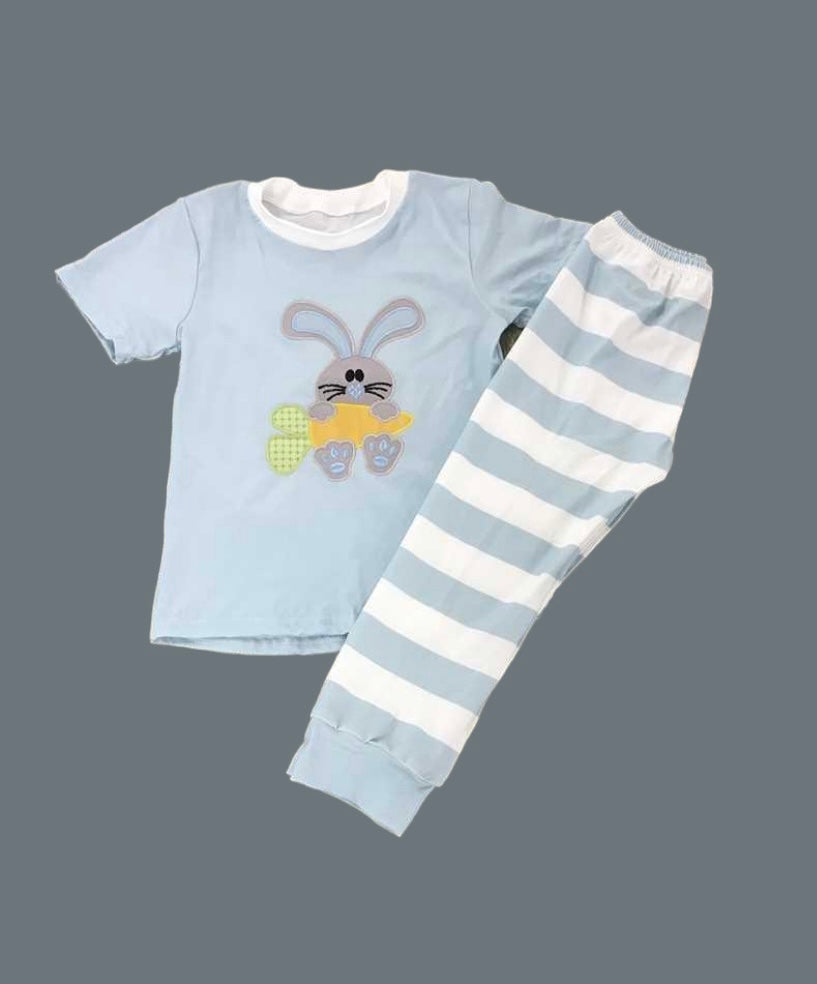 Boys Easter print stripy pyjamas