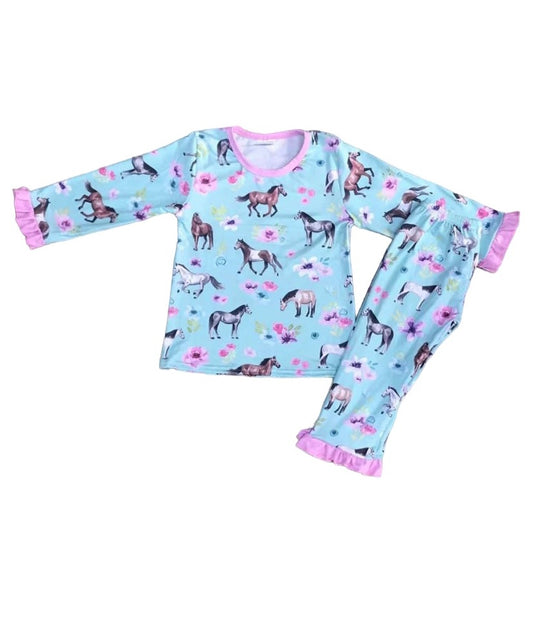 Girls horse print pyjamas