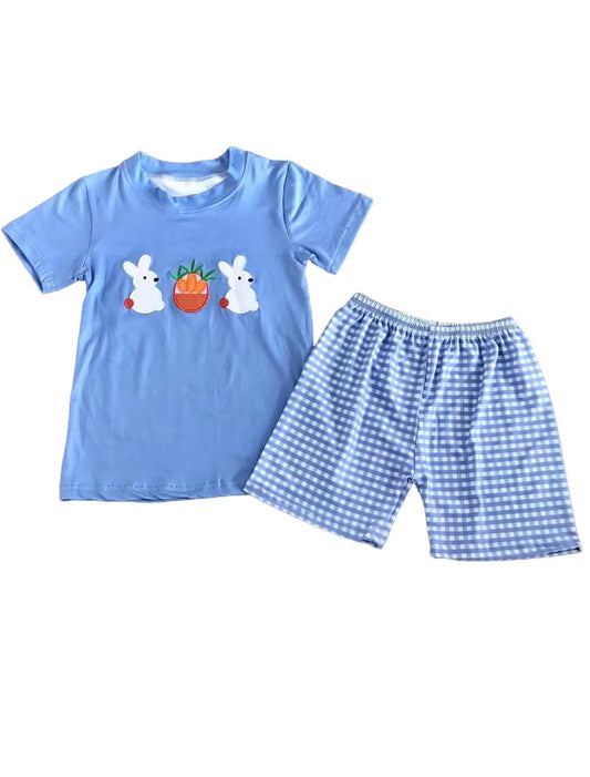 Boys rabbit print T-shirt and shorts set