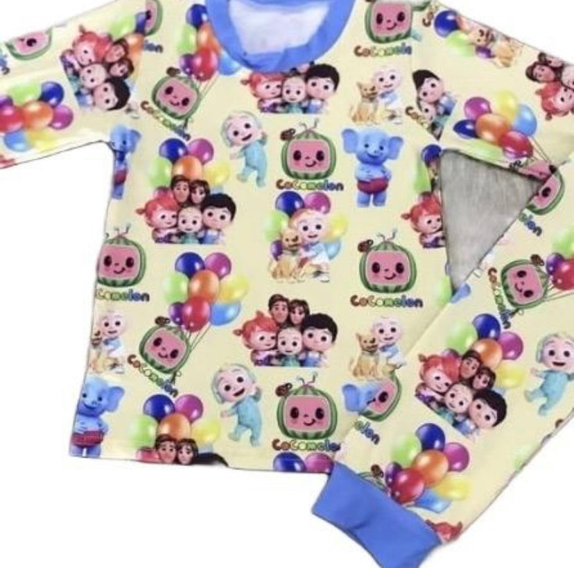 Unisex Cocomelon long sleeved top and trousers pyjama set