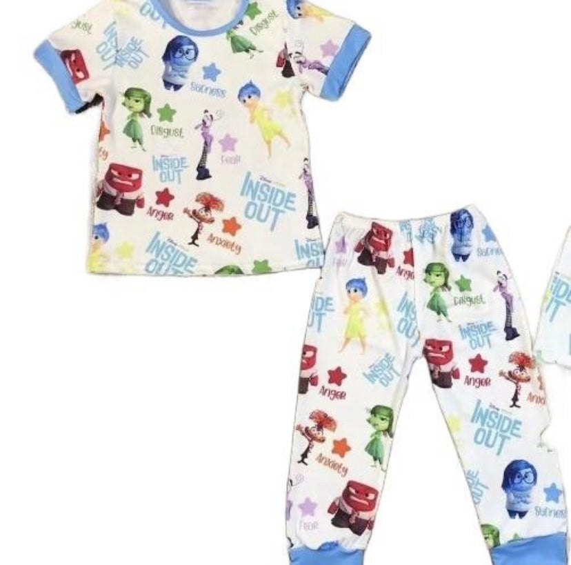 White Inside Out print pyjama set