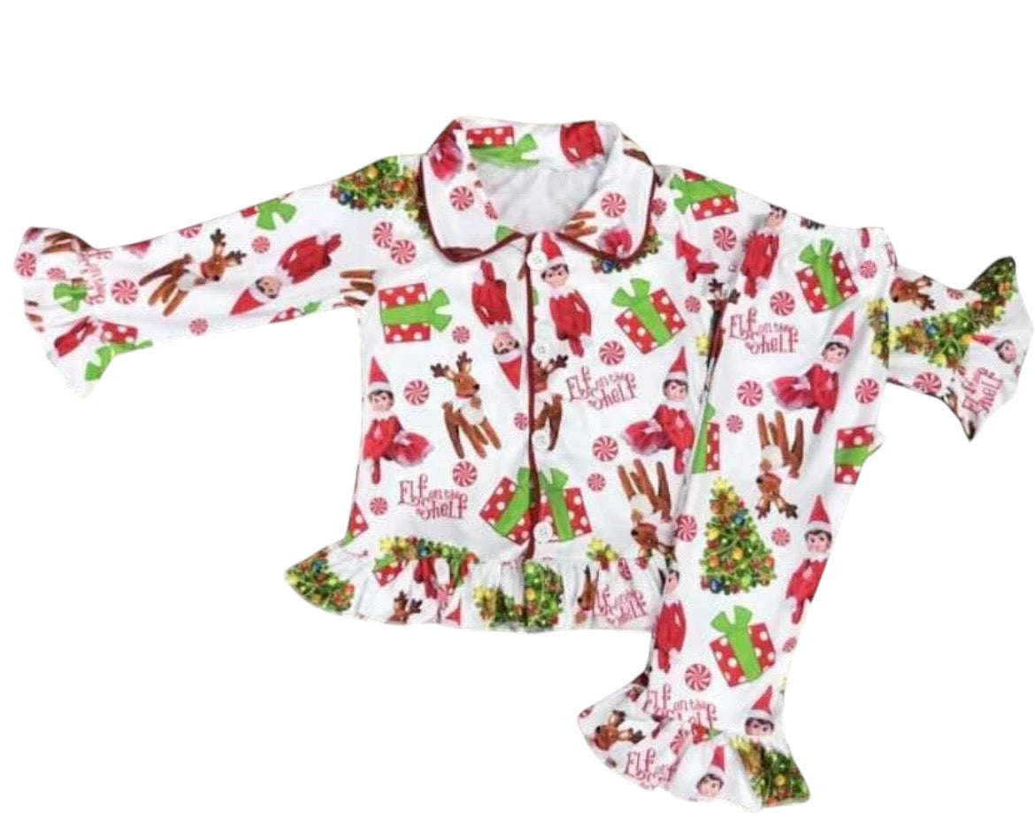 Girls Elf on the Shelf pyjamas