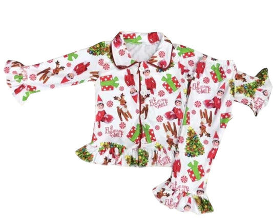 Girls Elf on the Shelf pyjamas