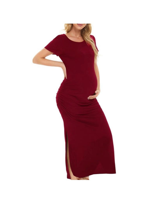 Red maternity bodycon dress